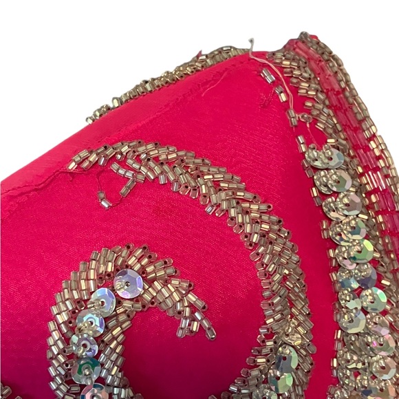 Vintage NWT Alyce Designs Fuschia Pink with Silver Sequins Full Length Dress - Picture 11 of 16